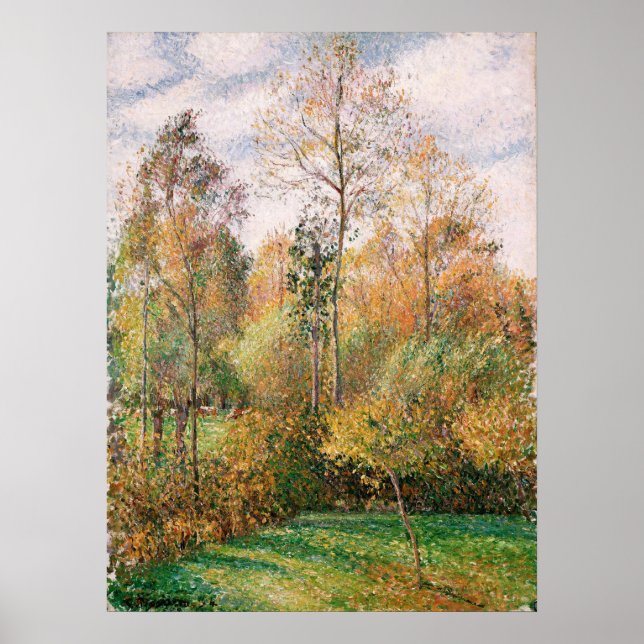 Póster Camille Pissarro - Otoño, Poplars, Eragny (Frente)