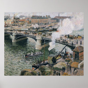 Póster Camille Pissarro Pont Boieldieu en la pintura de R