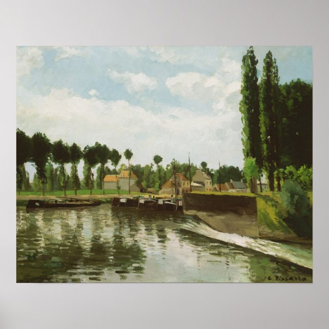 Póster Camille Pissarro | The Lock at Pontoise (Frente)