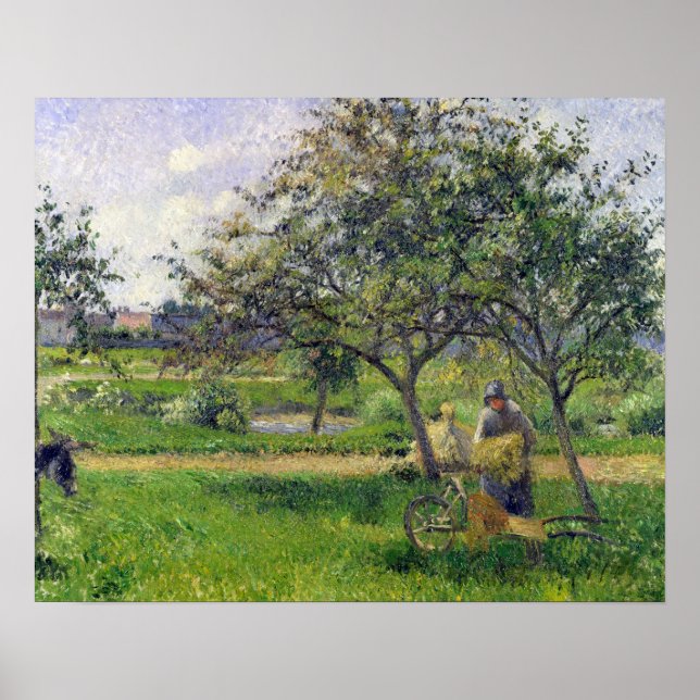 Póster Camille Pissarro | The Wheelbarrow, Orchard, c.188 (Frente)