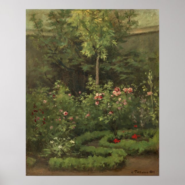 Póster Camille Pissarro | Un Jardín Rosa (Frente)