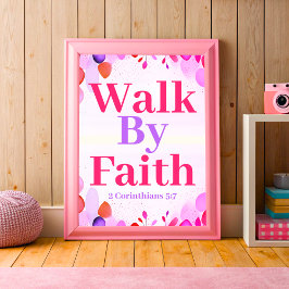 Póster Camina Por Faith Boho Christian Teen Chica Wall Ar