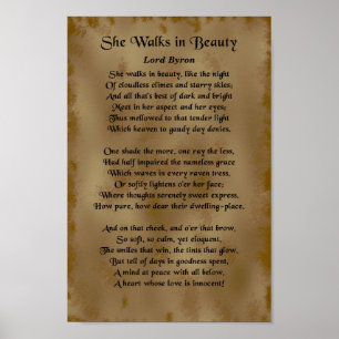 Póster Camina por la belleza, Lord Byron