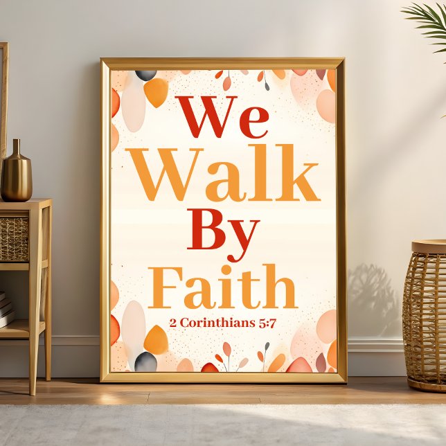 Póster Caminamos por la fe Boho Christian Wall Art Print (Subido por el creador)