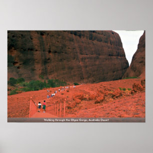 Póster Caminando a través de la garganta de Olgas,