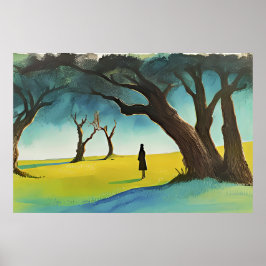 Póster Caminando en el bosque