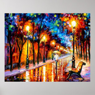 Póster Caminando en el Poster de la lluvia