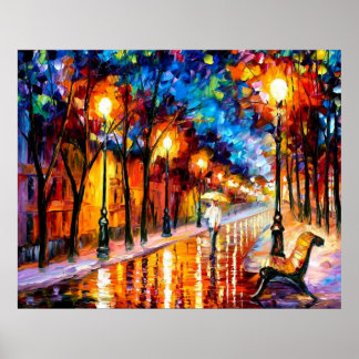 Póster Caminando en el Poster de la lluvia