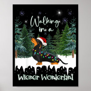 Póster Caminando en un Wiener Wonderland Dachshund