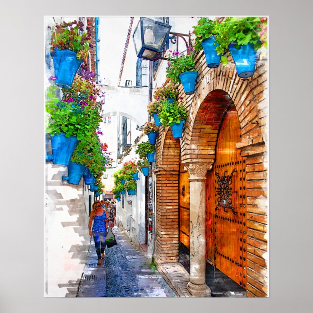 Póster Caminando por el callejón de Córdoba - España (Frente)