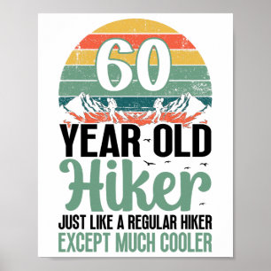 Póster Caminante en su 60 cumpleaños Montaña 60 años Send