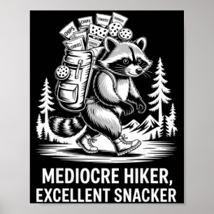 Póster Caminante mediocre excelente snacker divertido map
