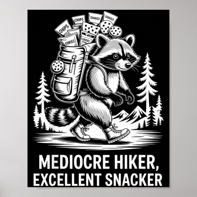 Póster Caminante mediocre excelente snacker divertido map (Frente)