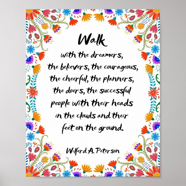 Póster Caminar con los soñadores, los creyentes (Frente)