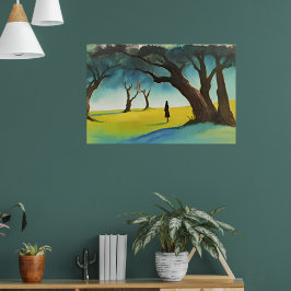 Póster Caminar en el bosque