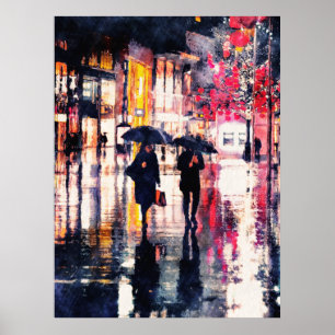 Póster Caminar En La Lluvia