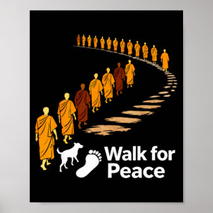 Póster Caminar en paz 2026 monjes de la paz mundial con a