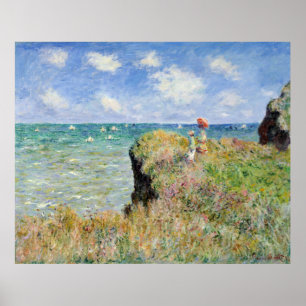 Póster Caminar por el acantilado en Pourville - Claude Mo