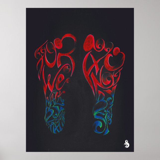 Póster Caminar por la fe (negro) (Frente)