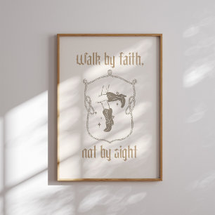 Póster Caminar por la fe no por la vista de la Biblia de 