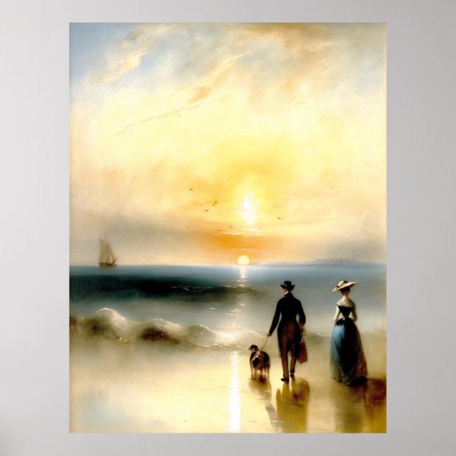 Póster Caminar por la playa (Frente)