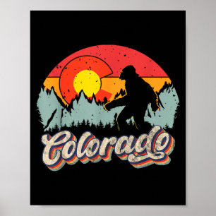 Póster Caminata de montaña de Colorado Bigfoot Camping Re
