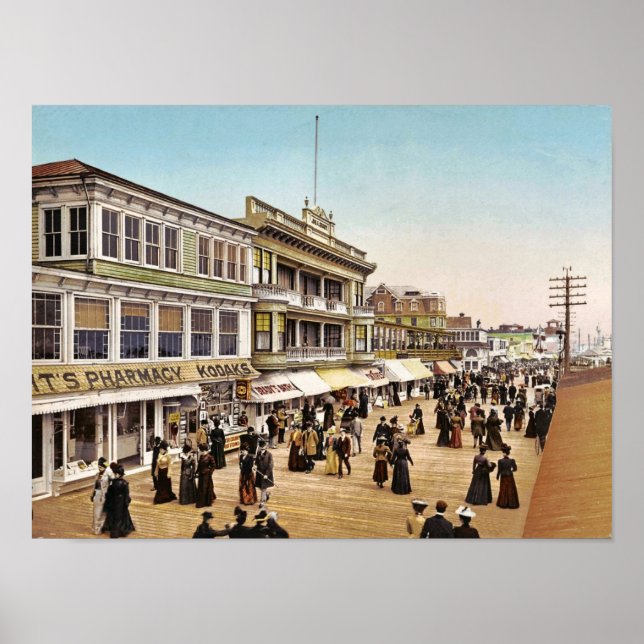 Póster Caminata en Atlantic City, 1900 (Frente)