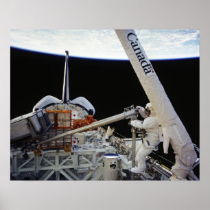 Póster Caminata espacial a bordo del transbordador espaci