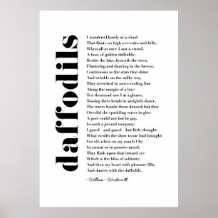 Póster Caminé solitario como una nube por William Wordswo