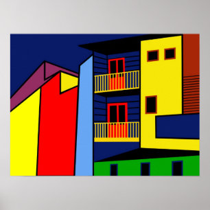 Póster Caminito en Boca, barrio de Buenos Aires