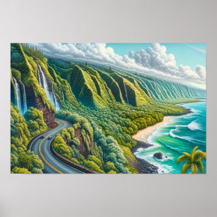 Póster Camino a Hana Maui Hawaii