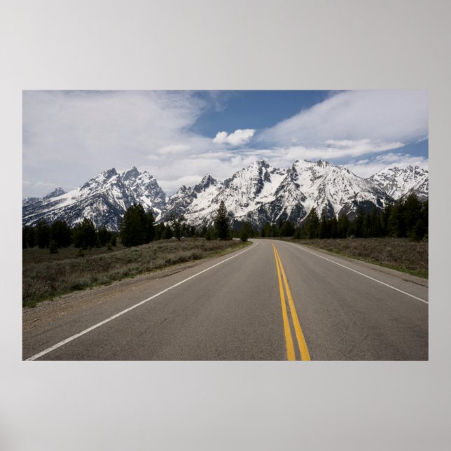 Póster Camino a la cordillera del Teton (Frente)