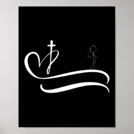 Póster Camino a la cruz - Diseño oscuro