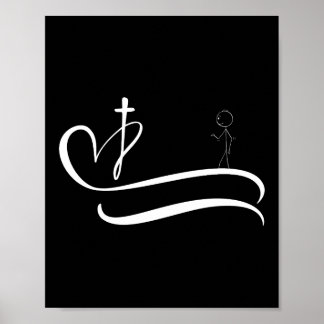 Póster Camino a la cruz - Diseño oscuro