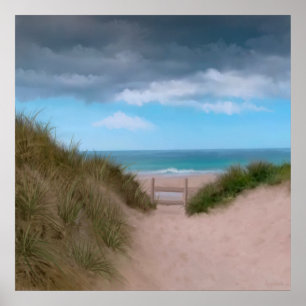 Póster Camino a la playa Caribe de Cornish