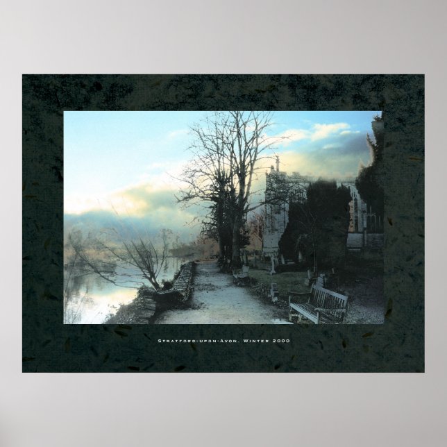 Póster Camino a lo largo del río Avon en Stratford. (Frente)