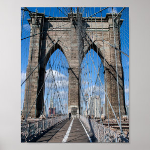 Póster Camino a pie del puente de Brooklyn