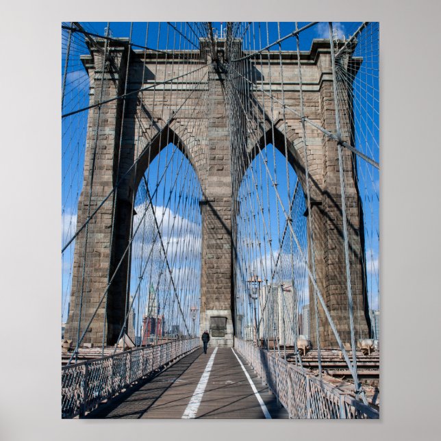 Póster Camino a pie del puente de Brooklyn (Frente)