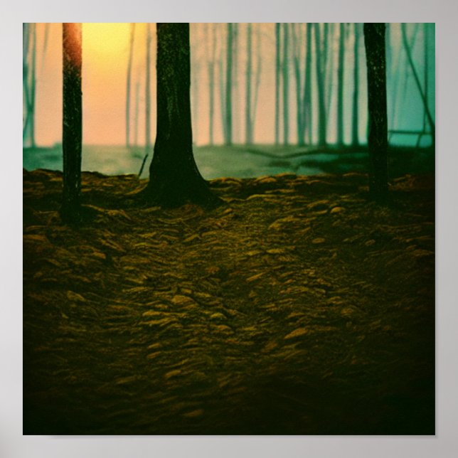 Póster Camino a través del Poster forestal (Frente)
