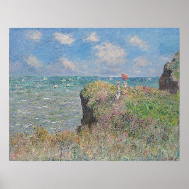 Póster Camino acantilado en Pourville Monet (Frente)