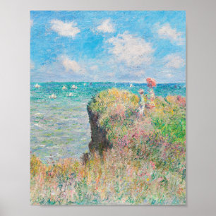 Póster Camino acantilado en Pourville por Claude Monet