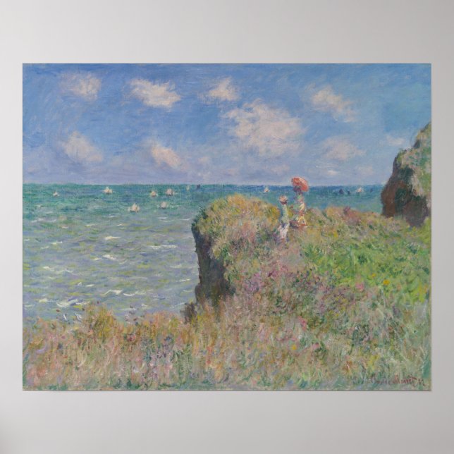 Póster Camino acantilado en Pourville por Monet Bella Art (Frente)