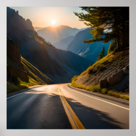 Póster Camino al atardecer