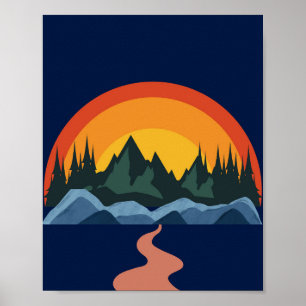 Póster Camino al borde de la imagen del horizonte