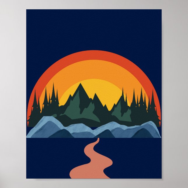 Póster Camino al borde de la imagen del horizonte (Frente)