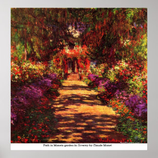 Póster Camino al jardín de Monets en Giverny por Claude M