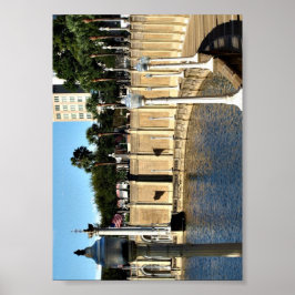 Póster Camino alrededor del lago espejo en