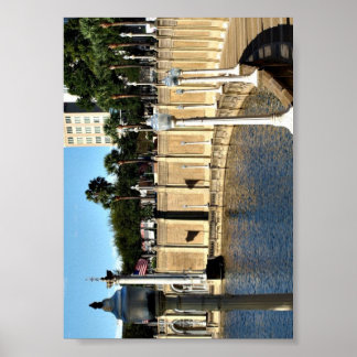 Póster Camino alrededor del lago espejo en