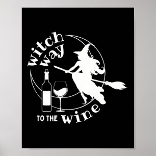 Póster Camino Bruto A La Bruja De Vino Halloween Mujeres 