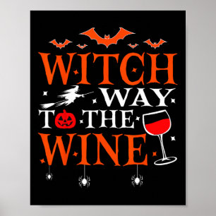 Póster Camino Bruto A La Graciosa Beber Vino Halloween